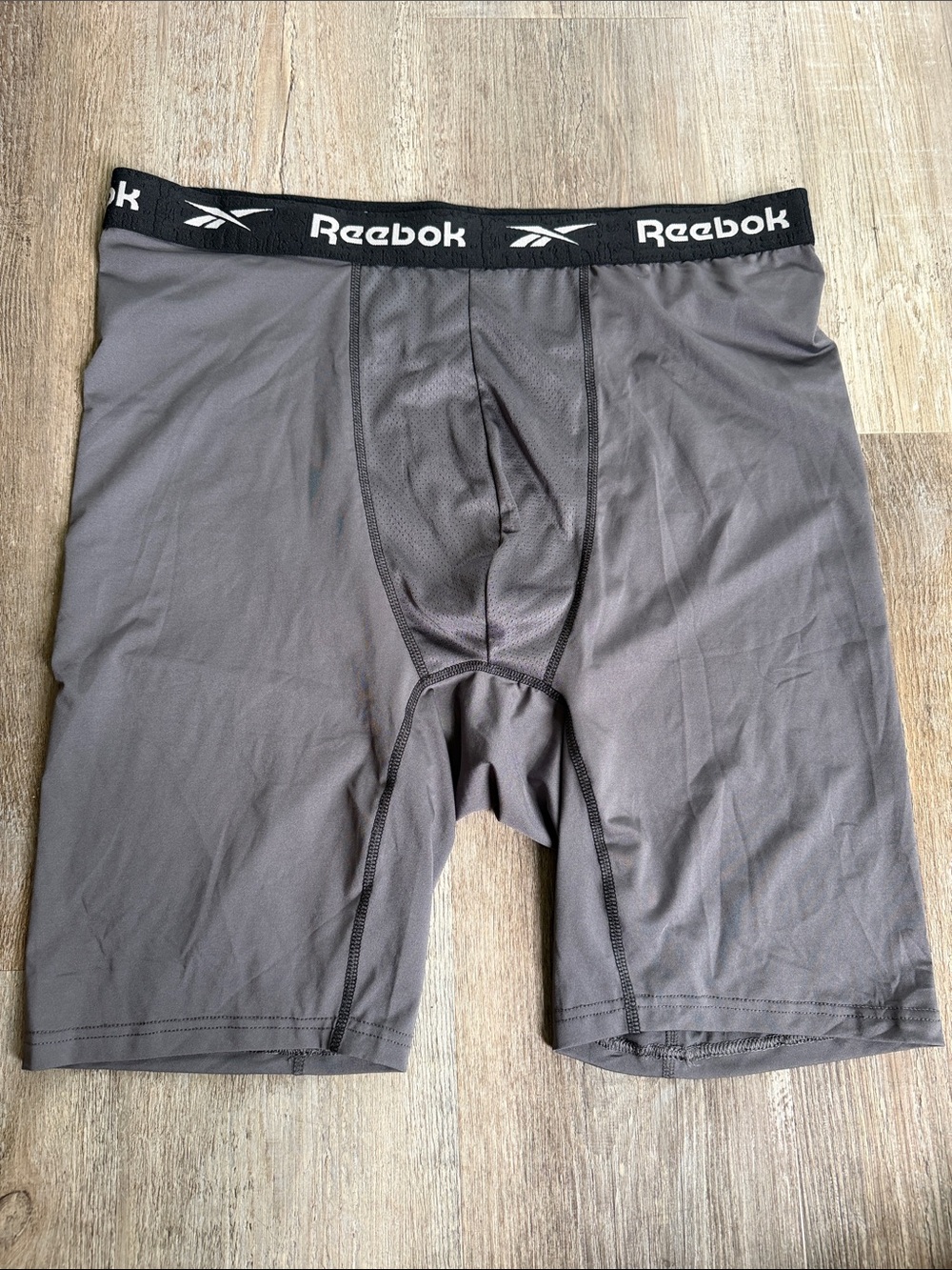 Reebok | Men's Gray Athletic Compression Boxer Briefs with Black Waistband